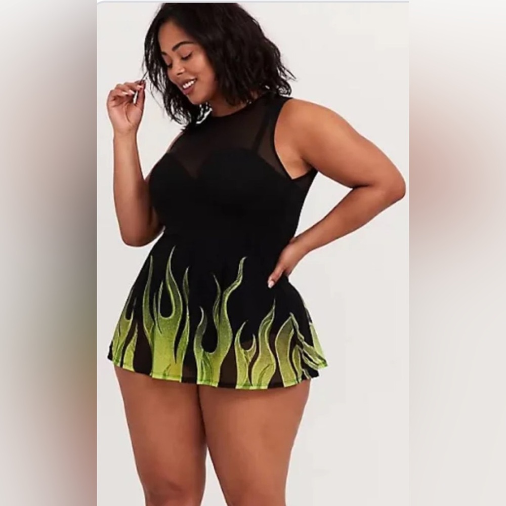 Disney Sleeping Beauty Maleficent Underwire One-Piece Skater Swim Dress